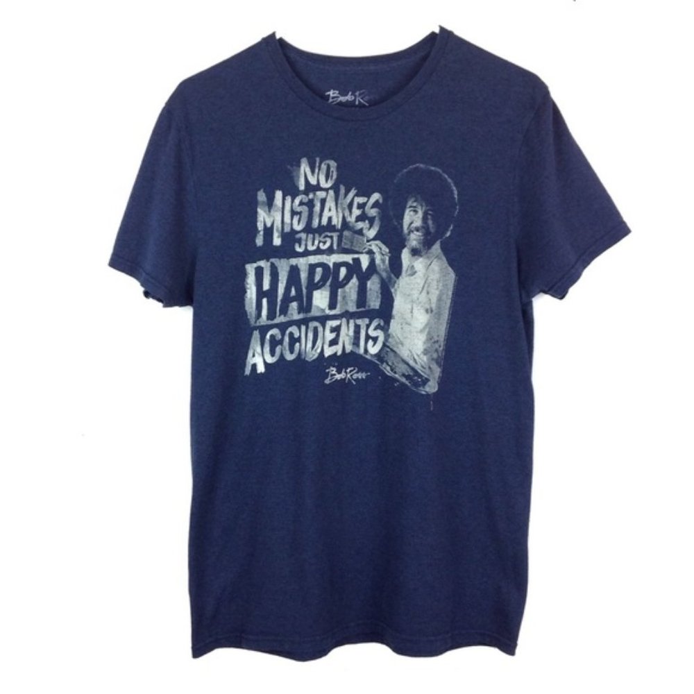 Bob Ross No Mistakes Graphic Tee Men's Sz. M